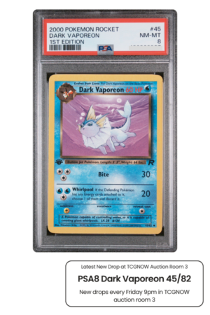 [PSA8] Dark Vaporeon Team Rocket 1st Edition 45/82