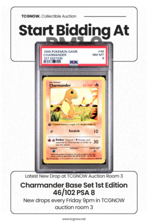 [PSA8] Charmander Base Set 1st Edition 46/102
