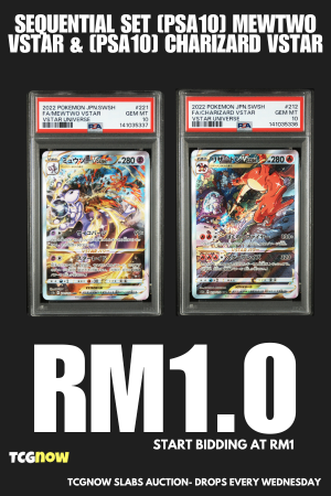 Sequential Set [PSA10] Mewtwo VSTAR 221/172 & [PSA10] Charizard VSTAR 212/172