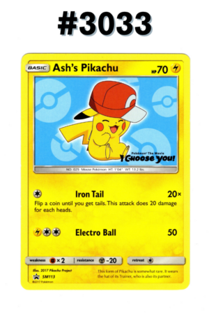 #3033 - Ash's Pikachu – Sun & Moon Promos #SM113