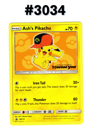 #3034 - Ash's Pikachu – Sun & Moon Promos #SM110
