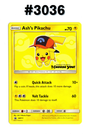 #3036 - Ash's Pikachu – Sun & Moon Promos #SM111