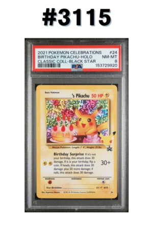 #3115 - [PSA 8] Birthday Pikachu – Celebrations #24