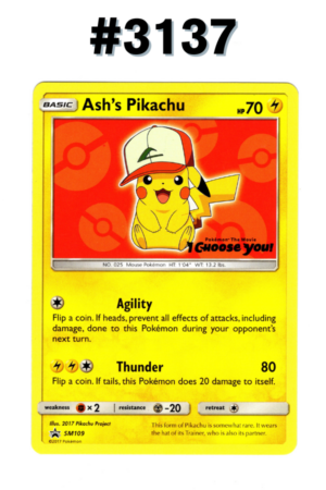 #3137 - Ash's Pikachu – Sun & Moon Promos #SM109