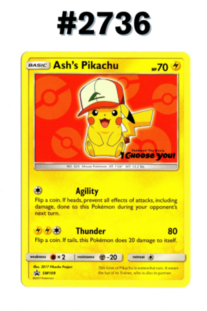 #2736 - Ash's Pikachu – Sun & Moon Promos #SM109