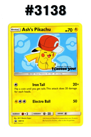 #3138 - Ash's Pikachu – Sun & Moon Promos #SM113