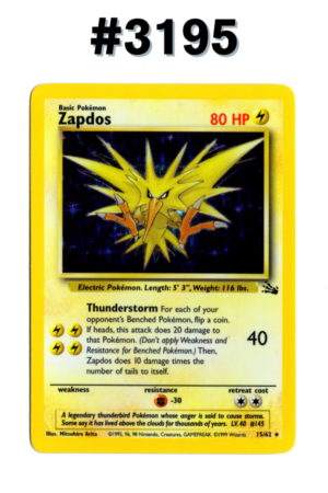 #3195 - Zapdos - Fossil Unlimited 15/62