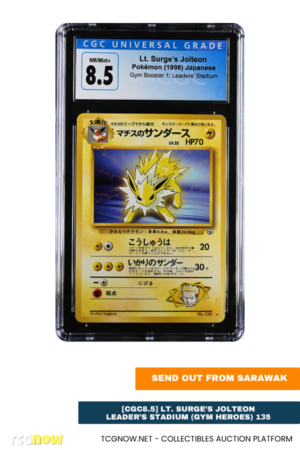 [CGC8.5] Lt. Surge’s Jolteon – Leader’s Stadium (Gym Heroes) 135